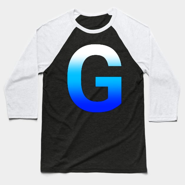 Blue Letter G Baseball T-Shirt by JennaBunnies